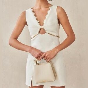 Cult Gaia White Dress with Chain Detail